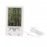 Ψηφιακό ρολόι-θερμόμετρο-υγρόμετρο LED εσωτερικού και εξωτερικού χώρου λευκό TA298 
