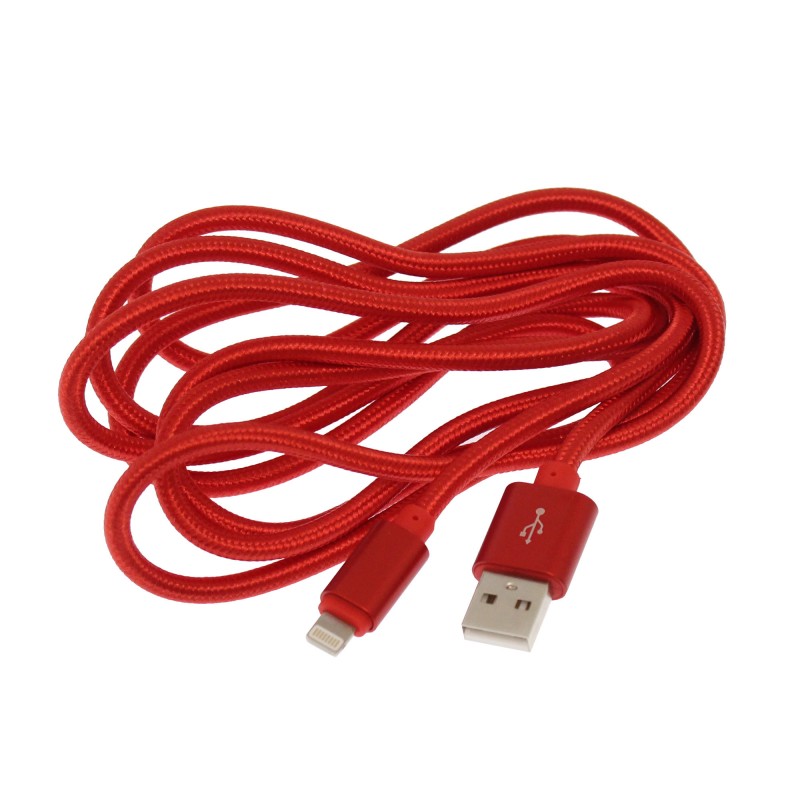 Καλώδιο γρήγορης φόρτισης και μεταφοράς δεδομένων USB σε Lightning 2m κόκκινο S-50 KLGO