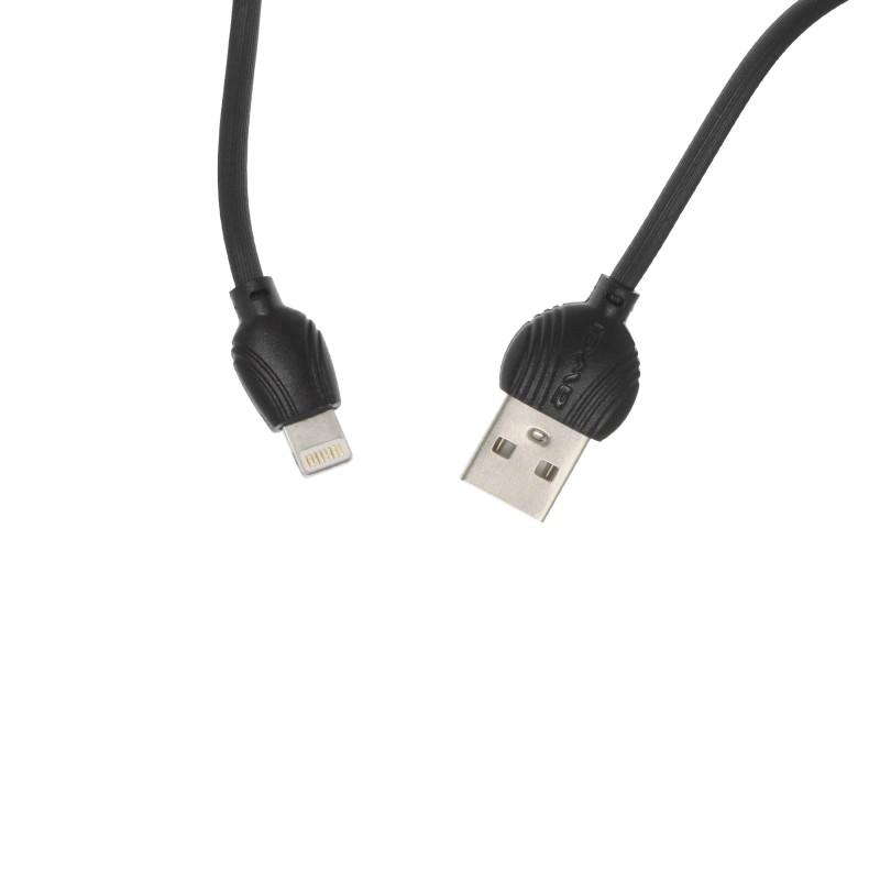 Καλώδιο γρήγορης φόρτισης και μεταφοράς δεδομένων 2.5A USB σε Lightning 2m μαύρο CL-61L Awei