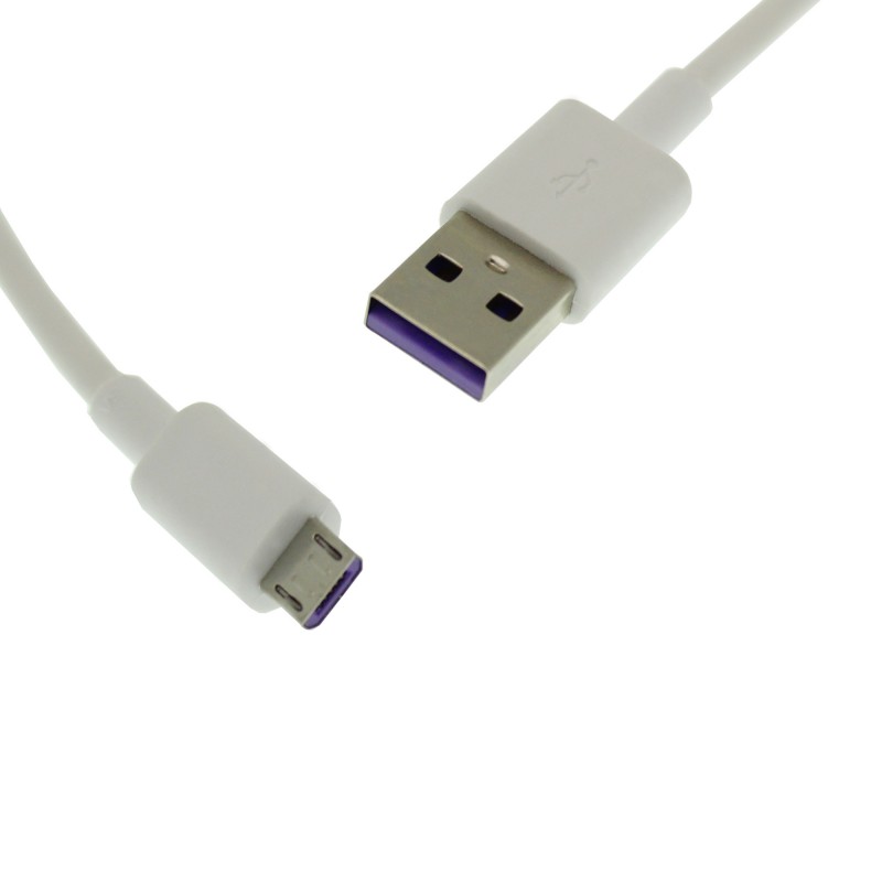 Καλώδιο γρήγορης φόρτισης 5A USB σε Micro USB 1m Λευκό OEM