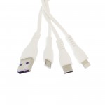 Αντάπτορας καλώδιο 5 σε 1 USB 3.1A αρσενικό σε Micro USB/Type C/Lightning αρσενικά και 2 x USB θύρες 1.10m Q-A35 Andowl 