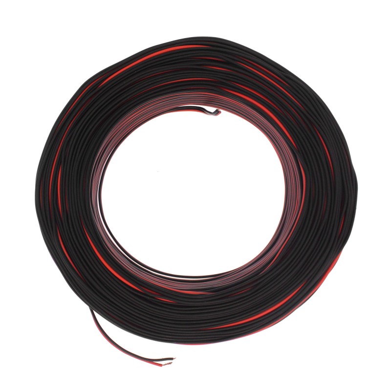 Καλώδιο ηχείου ατερμάτιστο κόκκινο-μαύρο 2 x 0.75mm 1m-100m OEM