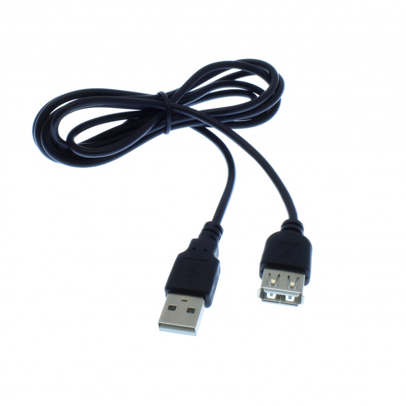 Καλώδιο 1.5m USB 2.0 αρσενικό σε USB 2.0 θηλυκό μαύρο OEM