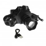 LED επαναφορτιζόμενος φακός κεφαλής P70 1000LM IPX6 με 5 λειτουργίες φωτισμού μαύρος OEM