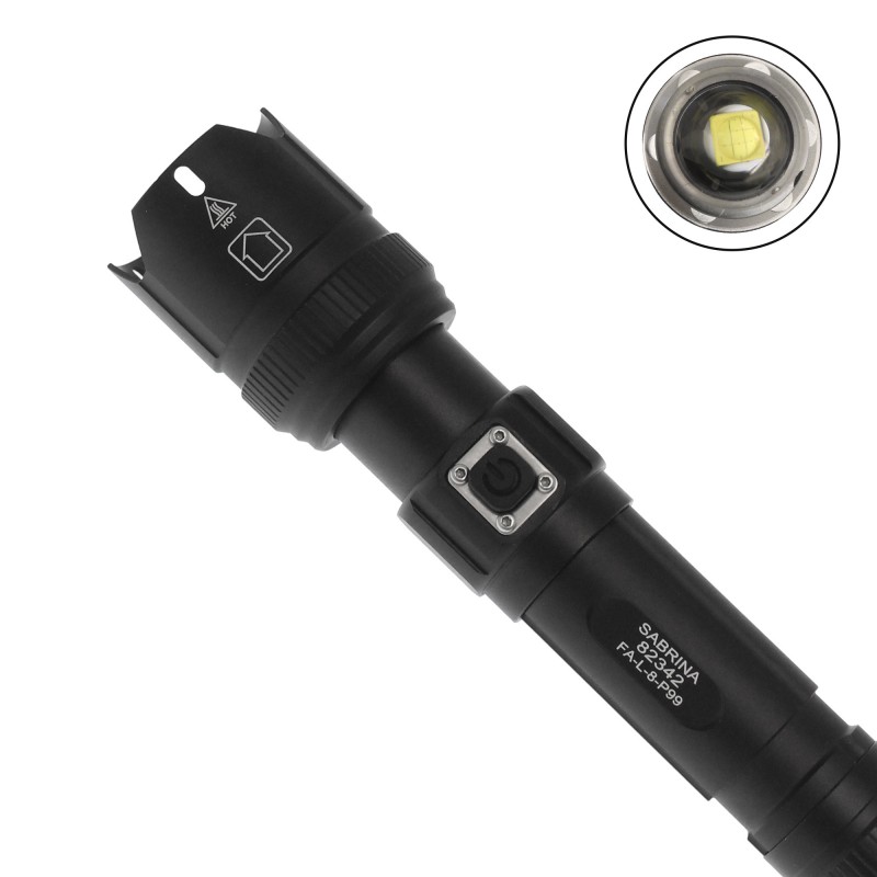 LED Επαναφορτιζόμενος φακός P99 500LM USB με 5 λειτουργίες φωτισμού και zoom IP65 82342