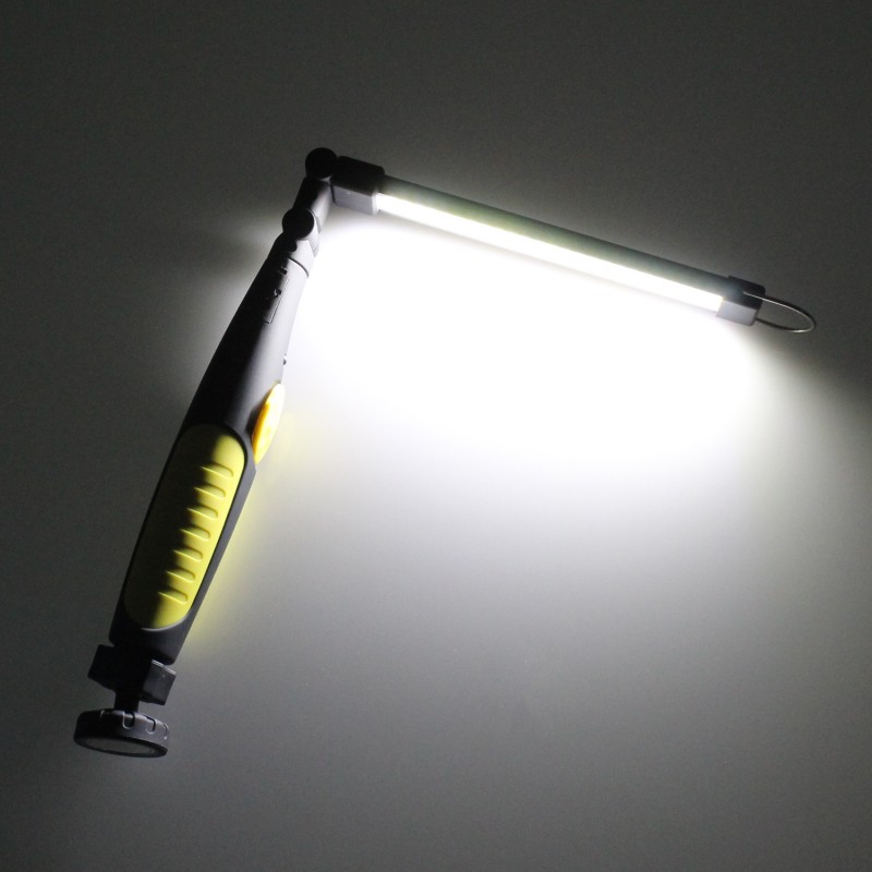 LED επαναφορτιζόμενος φακός USB με περιστρεφόμενη κεφαλή κάθετα 360° και οριζόντια 270° μαύρο-κίτρινο OEM