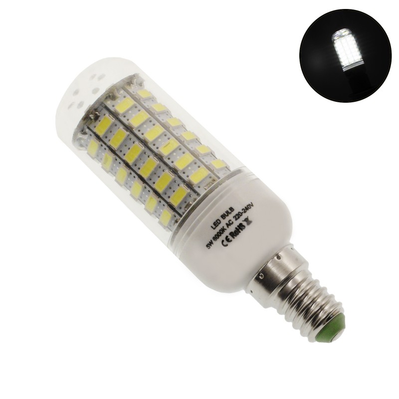 Λάμπα LED E14 63 SMD 5W 220V ψυχρό λευκό 6000K 400LM 10 x 3cm DP-40