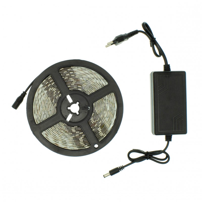 LED ταινία-strip 5m 12V 300 SMD 5050 ψυχρό λευκό 6000K αυτοκόλλητη IP65 OEM