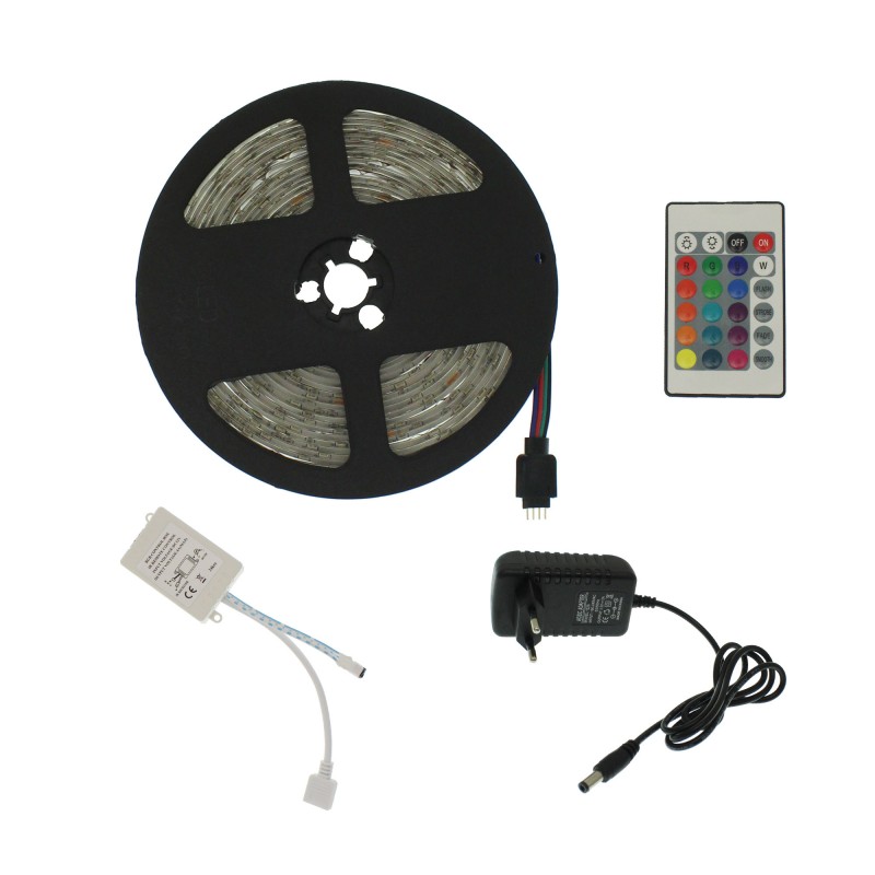 LED ταινία-strip 5m 12V 300 SMD 2835 RGB αυτοκόλλητη IP65 με τηλεχειριστήριο YN-2835-RGB