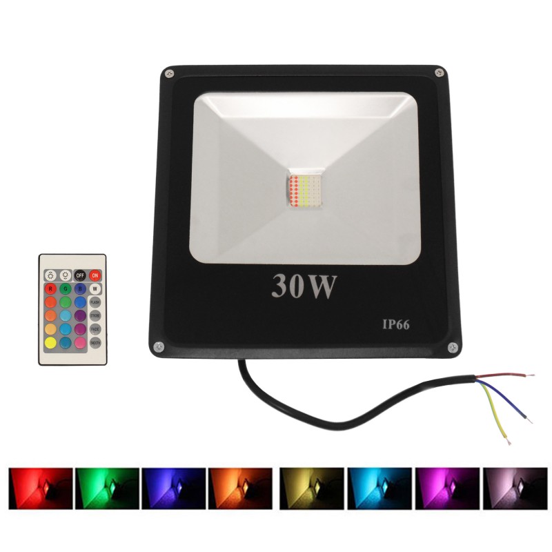LED αδιάβροχος προβολέας dimmable 30W RGB με τηλεχειριστήριο RGB ee1655