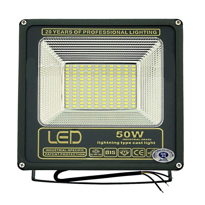LED προβολέας αλουμινίου super slim αδιάβροχος 50W 220V 130 SMD 4500LM ψυχρό λευκό 6000K OEM