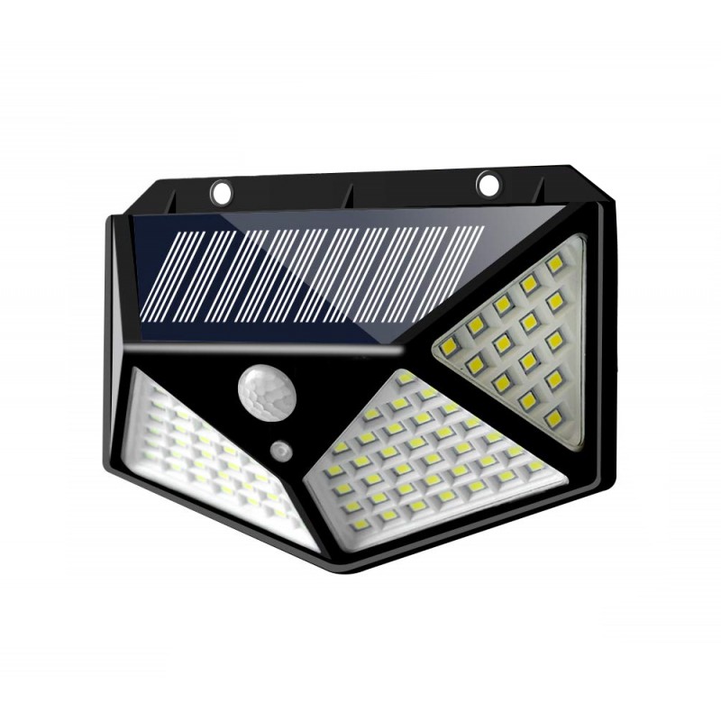 LED τριών όψεων solar εξωτερικού χώρου με ηλιακό panel και αισθητήρα κίνησης 1W 100 SMD 5.5V 600LM 1 τεμ.  IP65 SH-100 LED ee4110