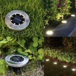 Ηλιακό καρφωτό - χωνευτό φωτιστικό κήπου με 8 LED θερμό λευκό 1 τεμ. ΟΕΜ 