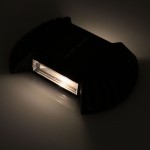LED Ηλιακό επιτοίχιο/δαπέδου διπλό φωτιστικό 2 SMD θερμό λευκό με αισθητήρα φωτός IP65 μαύρο OEM