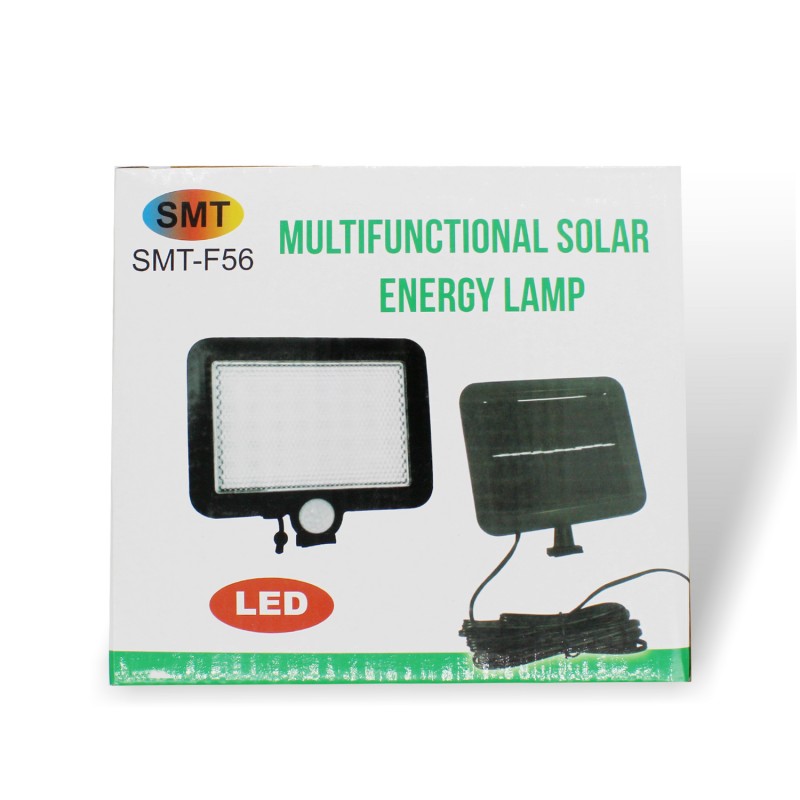LED αδιάβροχος ηλιακός προβολέας 392 SMD 10W ψυχρό λευκό 6500K με ανιχνευτή κίνησης, αισθητήρα φωτός και πάνελ φόρτισης SMT-F556