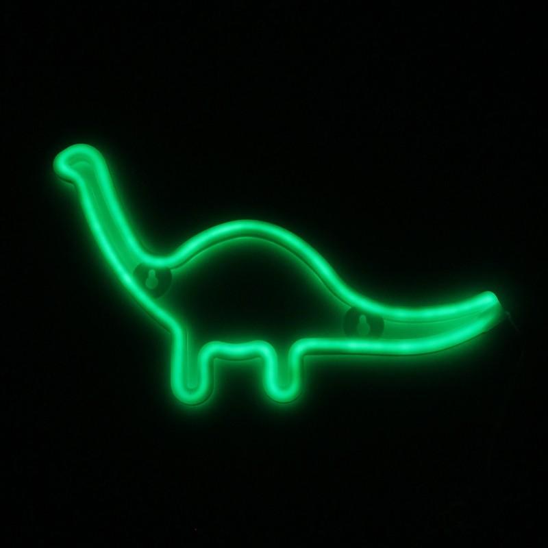 Neon LED διακοσμητικό φωτιστικό μπαταρίας και USB δεινόσαυρος πράσινος OEM